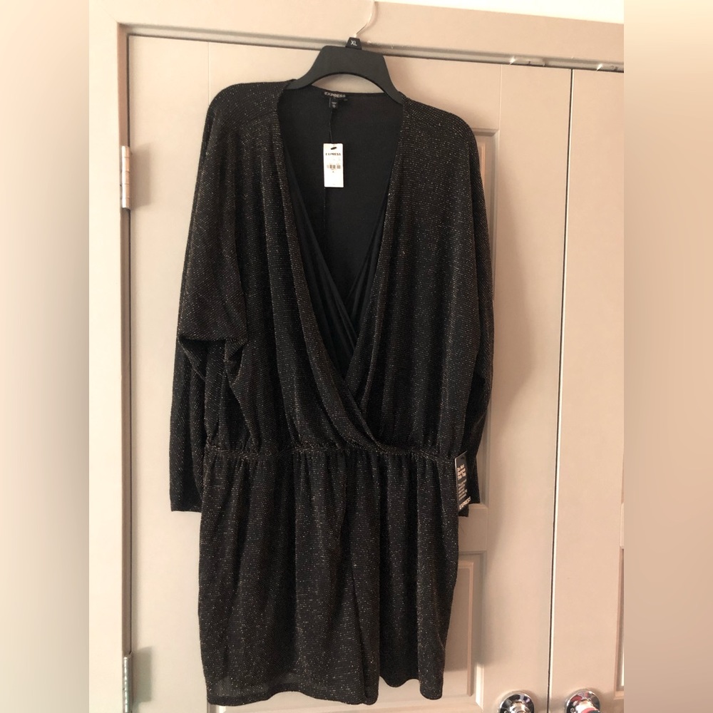Express Black Glitter Jumpsuit